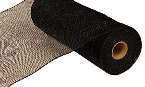 10 Inch x 30 Feet Deco Poly Mesh Ribbon - Black Non Metallic : RE130202