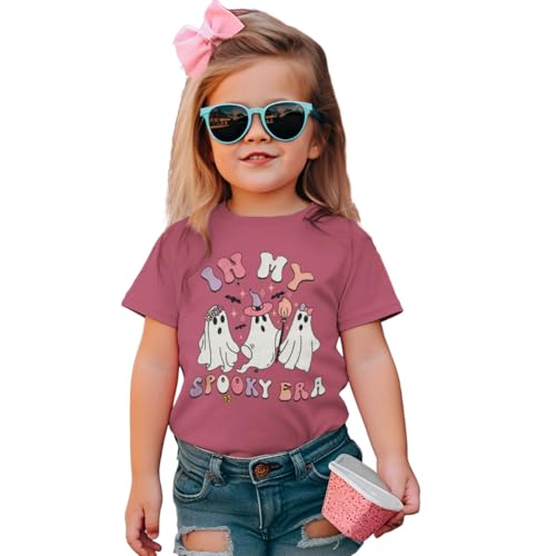 Toddler Baby Girls Halloween Shirts in My Spooky Era T-Shirt Ghost Spooky Season Tops Cute Short Sleeve Tees Clothes