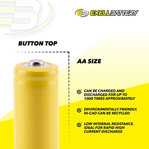 Paquete 10 pilas recargables Exell Ni-Cd AA 1.2V 1000mAh miniatura 3