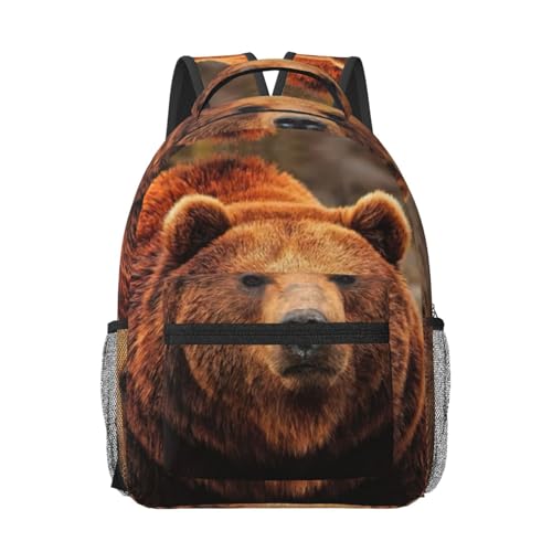 Sac à dos pour ordinateur portable motif ours noir taille unique pour avion