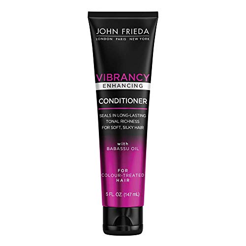 John Frieda Vibrancy Enhancing Conditioner, Vibrancy Protecting, High Shine, For Color Treated Hair, 5 Fluid Ounce, with Babassu Oil