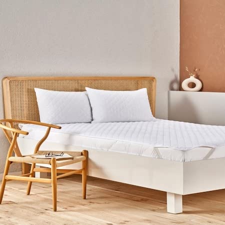 TAÇ Eco Care Sıvı Geçirmez Kapitoneli%100 Polyester Alez, Beyaz, Tek Kişilik