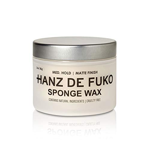 Hanz de Fuko Sponge-Wax: Premium Mens Hair Styling Wax with Semi-Matte Finish (2oz)