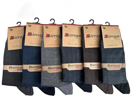 Mens Rayon Made from Bamboo Dress Socks Premium Quality With Gift Box 6 Pack