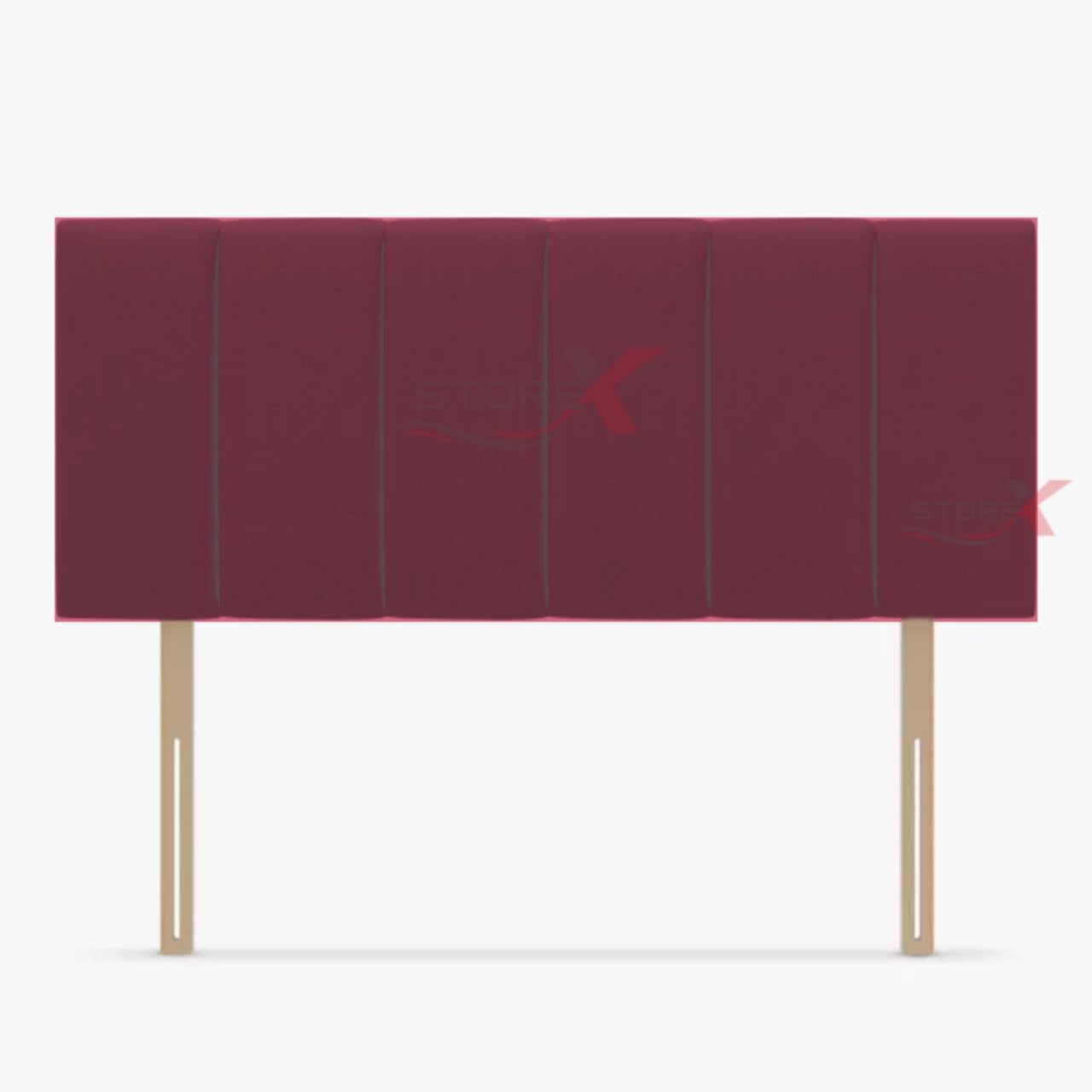 STOREX Plush Fabric Padded Lined Headboard For Devan Bed Bedroom Furniture Size 2Ft 6Inch/ 3Ft/ 4Ft/ 4Ft 6Inch/ 5Ft /6Ft -20 Inch Height 20inch (Wine, 20inch Height 4FT Small Double)