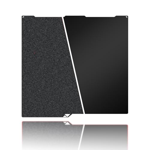 Image of 256x268mm Black Build Plate for Anycubi Kobra 3 V2 /Kobra 3 /Kobra 3 Combo, Double Sided Textured PEI+Smooth PEI Flexible Spring Steel Platform Heated Printing Bed for Anycubi Kobra 3D Printer