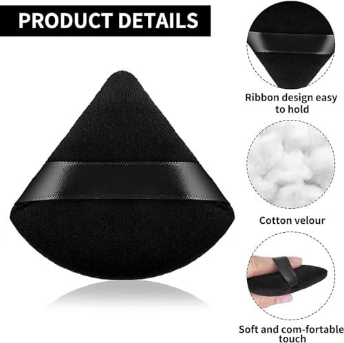 Image of 2Pcs Triangle Powder Puffs, Face Makeup Puff for Body Loose Powder Beauty Makeup Tool (Multicolor)