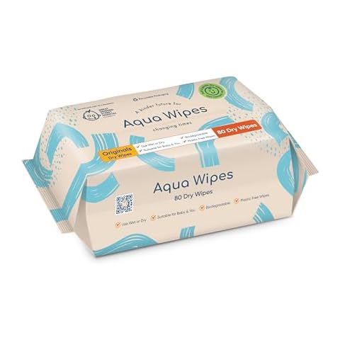 Aqua Wipes Biodegradable Dry Face Wipes Cover