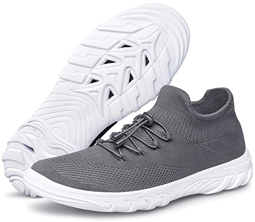 Doussprt Womens Walking Shoes Slip On Hypersoft Sock Tennis Water Sneakers Fashion Casual Mesh Comfortable Athletic Breathable Running Dark Grey Size 8.5 #TOP6