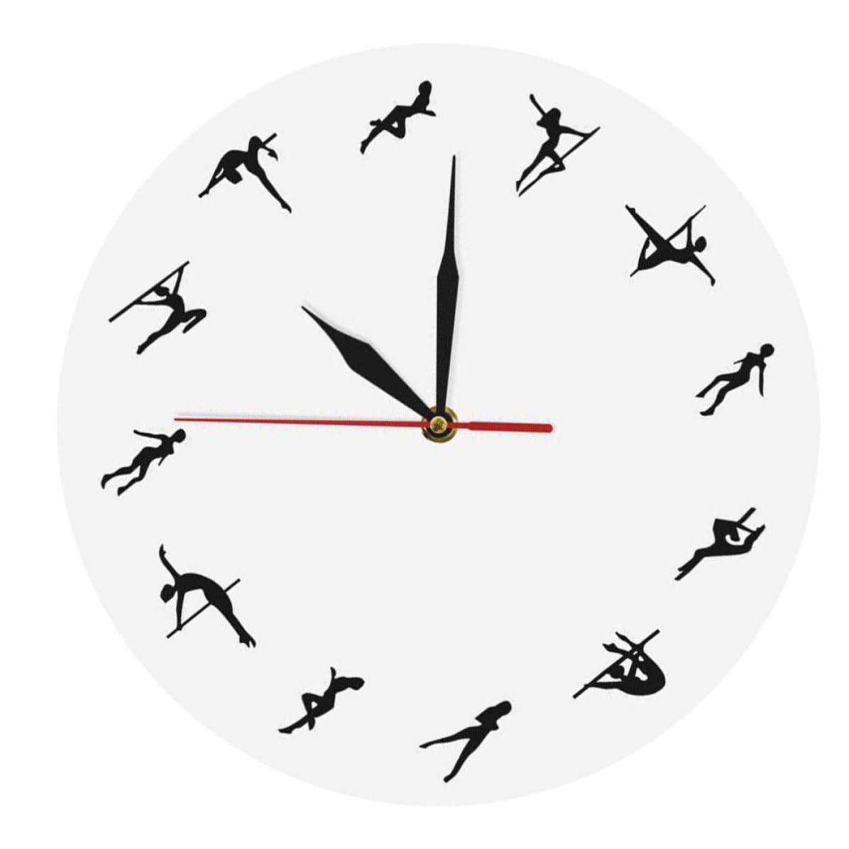 Horloge murale pole dance silencieuse pour éliminer les bruits de tic-tac