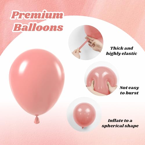 Image of 12inch Dusty Pink Balloons with Nude Ivory White Rose Gold Balloons | Boho, Baby Shower, Birthday, Wedding, Bridal Shower Party Decorations
