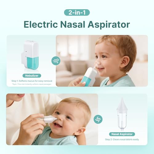 Image of Nasal Aspirator for Baby, Hospital-Grade 78KPa Strong Suction Baby Nose Sucker with Anti-Backflow, Electric Nose Suction for Baby, Soothing Lullabies, Rechargeable Baby Nasal Aspirator(Blue-T)