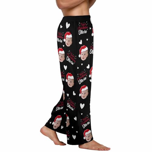 Custom Face Pajama PJ Pants for Men Women Personalized Photo Printed Trousers Pajama Bottoms Gifts for Christmas3