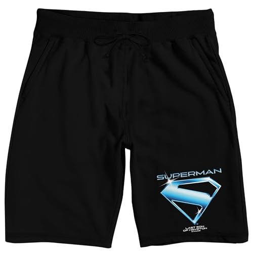 Bioworld Superman Last Son of Krypton Logo Adult Black Sleep Pajama Shorts