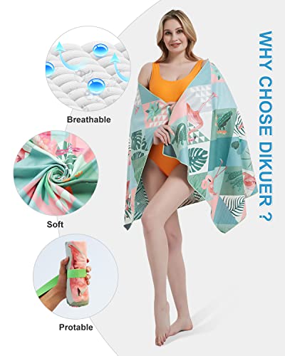 Dikuer Beach Towel Sand Free & Quick Dry 30"X60" Microfiber Easy To Pack Beach Towels For Kids Women Camping Come With A Towel Band For Beach Chairs #TOP1