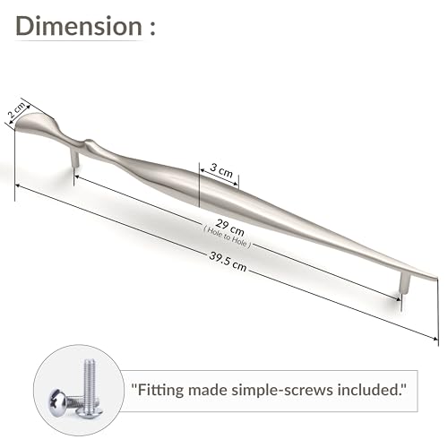 Image of Plantex Cabinet Handle /288mm Handle for Cabinet /Door Pull-Push Handle for Home /Office - Pack of 1 (Satin)