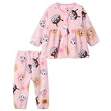 [ニッセン] パジャマ・ルームウェアセット 男の子 女の子 ベビー 【アンパンマン】 あったかフリース 総柄前開きパジャマ（男の子 女の子） ピンク 90