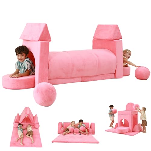 AIKSIWAI Couch Kids with Large Crawling Mat, Modular Play...