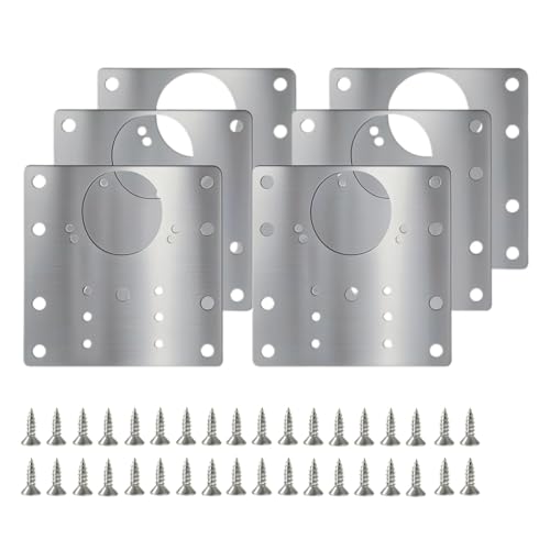 6PCS Cabinet Hinge Repair Plate Kit: FOGZUVR Durable Door Hinge Repair Kit Plate Stainless Steel...