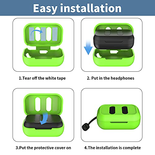 WQNIDE Case for Skullcandy Dime, Glow in The Dark Waterproof & Shockproof Silicone Carrying Protective Case, Skullcandy Dime True Wireless Earbuds Case Cover(Glowing Green) - Thumbnail 7