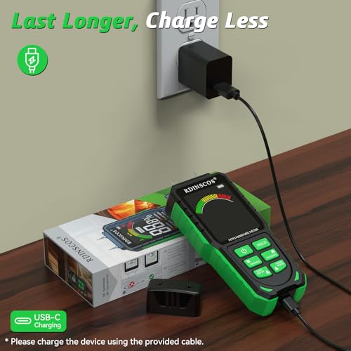 image for RDINSCOS Rechargeable Moisture Meter for Wood, Walls & Hardwood – Ac