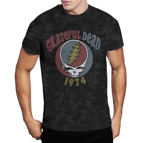 T-shirt Grateful Dead 1974 imprimé logo finitions dip dye gris