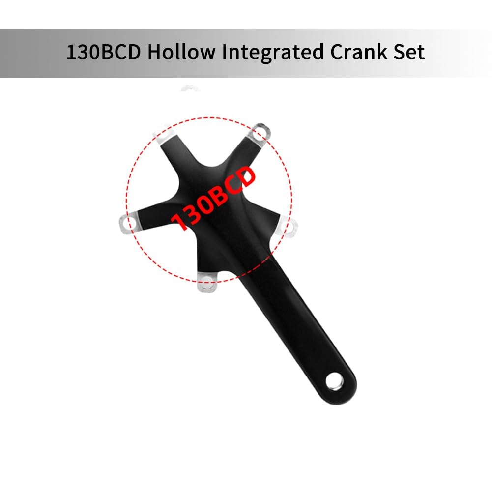 Guarnitura per Bici Pieghevole Cava Integrata da 170 mm, pedivelle in Lega di Alluminio 130, Bracci Sinistro e Destro con Movimento Centrale BSA per 8/9/10/11/12 velocità, Leggera.