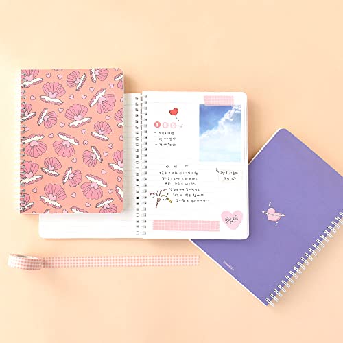 Carnet à spirales A5 avec cœur nacré idée cadeau pour l'écriture