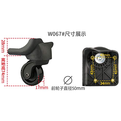 Luggage Wheels Replacement, 360 Degree Swivel Mute Repair Replacement Luggage Wheel Suitcase Wheels Parts Spinner(Size:Front Wheels (Set of a Pair))2