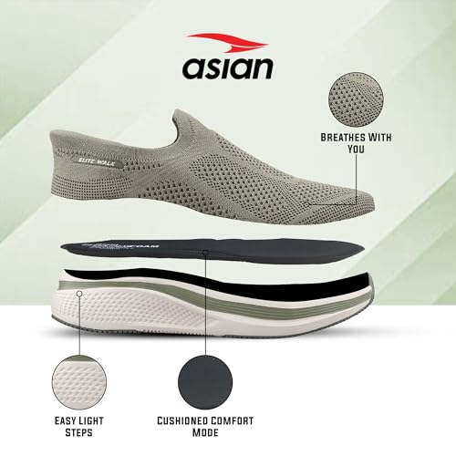 Image of ASIAN Wonderwalk Pro-01 Men's Premium Walking Shoes with Lightweight Knit Design | Soft Cushion Comfort, High-Grip Outsole, Breathable Knit and Supportive Daily Walk Performance