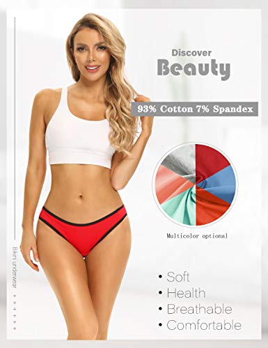 Pokarla Women's Bikini Panties Soft Stretch Cotton Underwear Hipster Ladies Briefs 6-Pack(Regular & Plus Size) (Multicoloured-6Pack-02, Medium) #TOP1