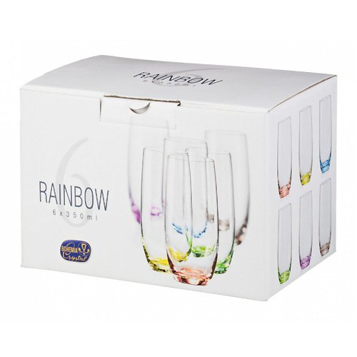 Bohemia Glass 12個セット Amazon.com | Bohemia Collection Rainbow Set of 6 Beverage