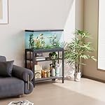 VOWNER 20-29 Gallon Fish Tank Stand - Metal Aquarium Stand, 30.7" L x 13.8" W x 29.5" H, Heavy Duty Reptile Tank Stand, Adjustable 3-Tier Fish Tank Rack Shelf for Home Office, 440LBS Capacity, Grey - Image 5