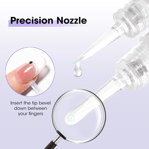 Image of Gellen Nail Glue Remover, Nail Glue Remover for Press on Nails, 2 Pcs Non Acetone Gel Glue Off Remover, 10s Quick Remove for Nail Tips Fake Nails Solid Glue Gel
