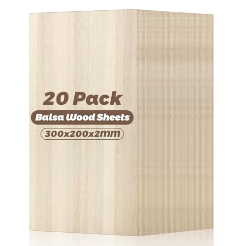 MIVIDE �o���T�� 20���p�b�N 7.9�C���` x 11.8�C���` �o���T�ރV�[�g 2mm ���� �V�R���d�グ�ؐ��{�[�h �ؐ� DIY �I�[�i�����g �N���t�g � �͌^���� �w�Z ���[�U�[�v���W�F�N�g�p (200x300x2mm)