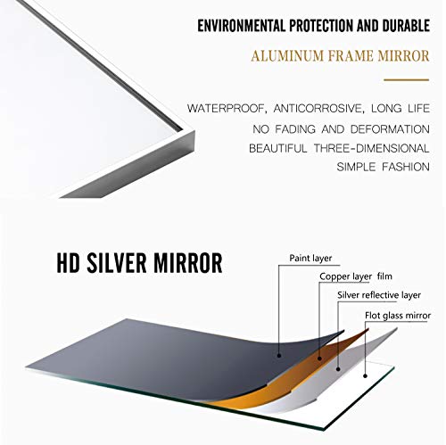 Image of NeuType Full Length Floor Mirror - Large Wall /Bathroom /Bedroom Standing Mirror, Home Gym, Metal Frame, Silver, 71 inchx32 inch, No Stand