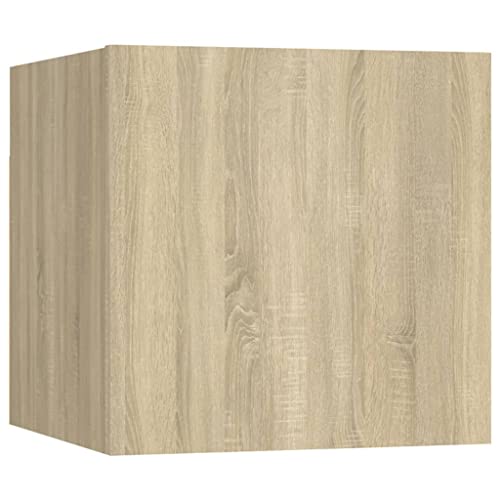 Table de chevet avec compartiment et porte chêne Sonoma meuble fermé 2x