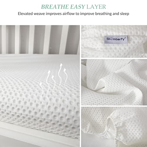 Image of Breathable Crib Waterproof Mattress Protector Pad- Hypoallergenic - Noiseless - Washable- Breath Easy, Babies and Toddlers, Lab Tested - Crib Size 28 inchX52 inch by Slumberfy