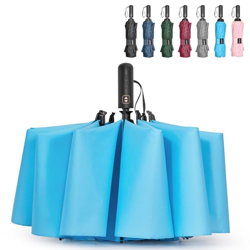 Image of G4Free 62 Inch Large Golf Umbrella Compact Reverse Travel Umbrella 10 Ribs Windproof for Rain Double Canopy Automatic Open Close