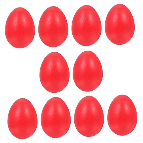 Healifty 10pcs Handmade Wooden Eggs Simulation Decor for Easter Party Creative Educational for Crafts and Themed Celebrations and Lightweight