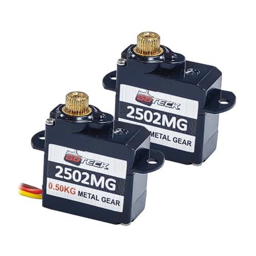 Image of GOTECK 2PCS 2g Mini Servo, Micro Full Metal Gear Digital Servo,for RC Car Model Boat Fixed-Wing Helicopter Airplane Robot Toy