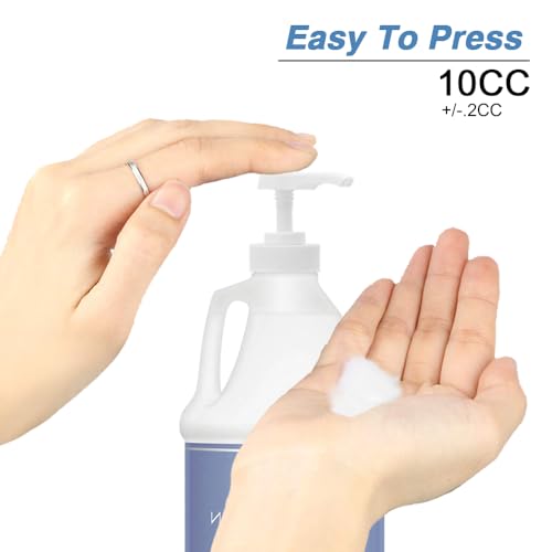 AMORIX 2 Pcs White 38-400 10cc Pump for Gallon Jug Dispensing Gallon Jug Pump Dispenser Lotion Gallon Shampoo Pump Top Replacement, Fits 1 Gallon Bottle 64oz 128oz Hand Sanitizer Containers2