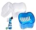 Home and Travel European Style Denture Box Free Brush with Specially Designed Holder for Rinse Basket, Great for Dental Care, Easy to Open, Store and Retrieve (Carnation Blue )