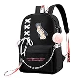 ISaikoy Anime Rascal Does Not Dream of Bunny Girl Senpai Backpack Bookbag Daypack School Bag with USB Charging Port 2