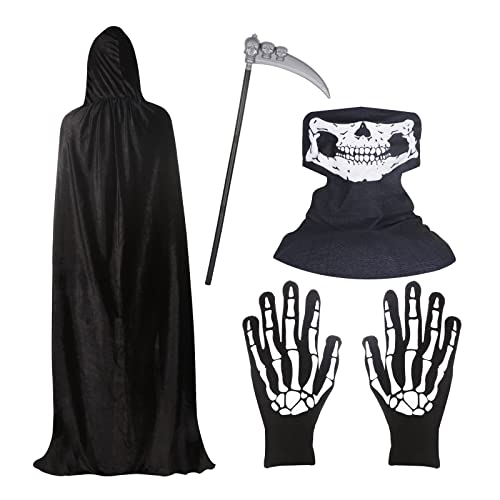 Disfraz completo de Segador Halloween con capa y máscara
