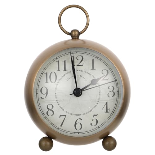 ZUNOXAZ レトロ目覚まし時計 大画面表示 静音設計 夜間光る デスク 寝室 リビング用装飾時計