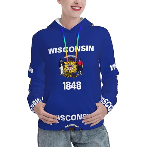 Sweat à capuche Wisconsin pour femme avec poche kangourou confortable