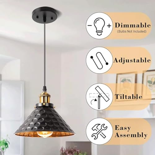 Source de lumière LED pour suspension en fer concave noire industrielle - 7