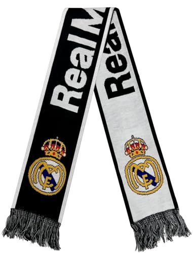 Icon Sports Real Madrid Scarf, White/Black Licensed Reversible R. Madrid Scarf