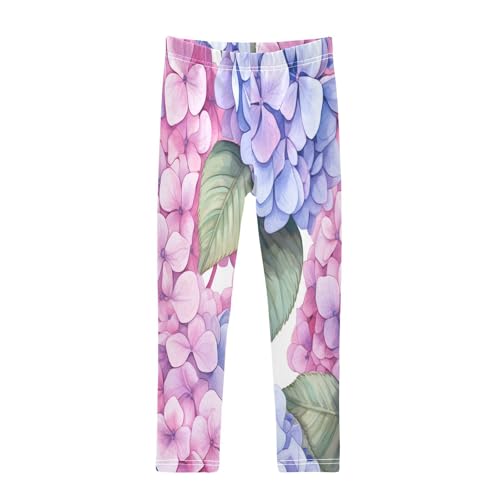 Bolaz Toddler Girls Leggings Printed Yoga Pants Leggings Purple Pink Flower Club for Kids